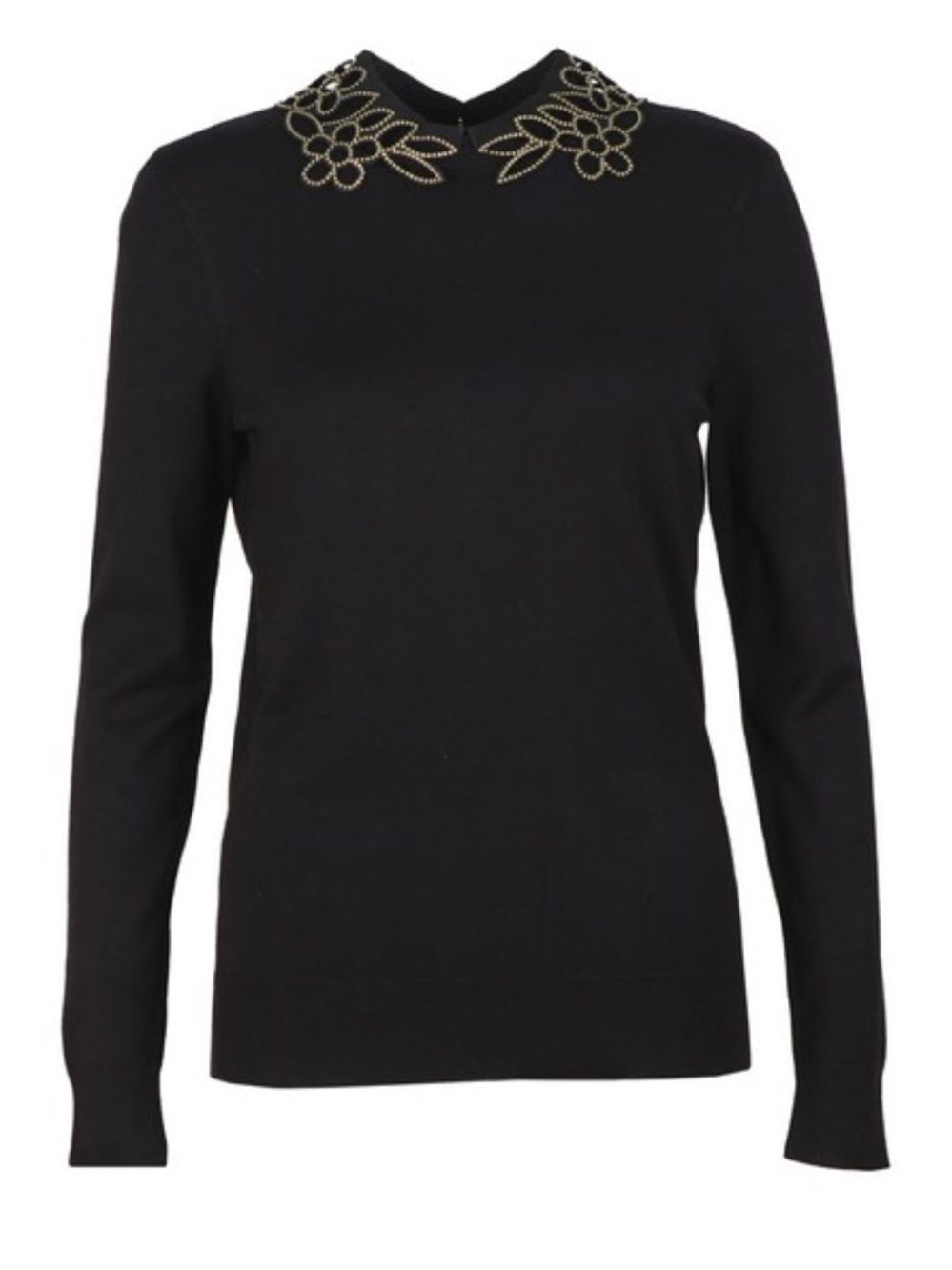 Ted Baker 4/L Azaleo Embellishment Detail Cut Out Floral Collar Knit Sweater